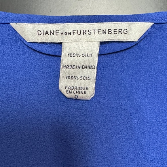DVF Diane Von Furstenberg REARA Sleeveless Silk‎ Mini Dress Olympic Blue Size 0 - Picture 9 of 15